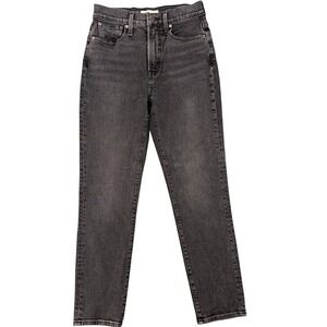 Madewell The Perfect Vintage Jean High Rise‎ Faded Black Straight Leg Size 25